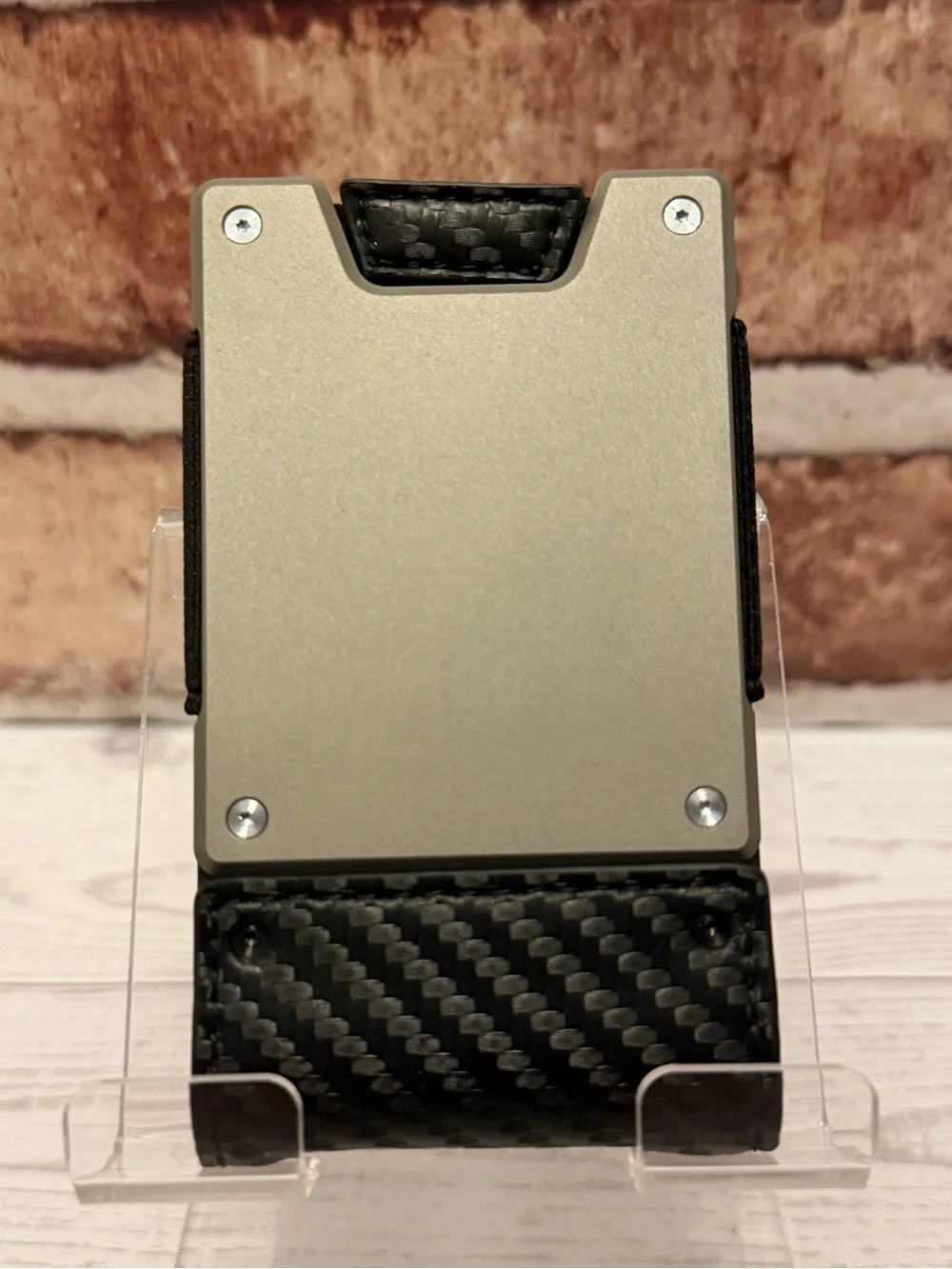 MENS WALLET METAL CARD HOLDER CASH STRAP MINIMALIST PULL TAB WALLET